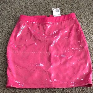 Pink mini skirt